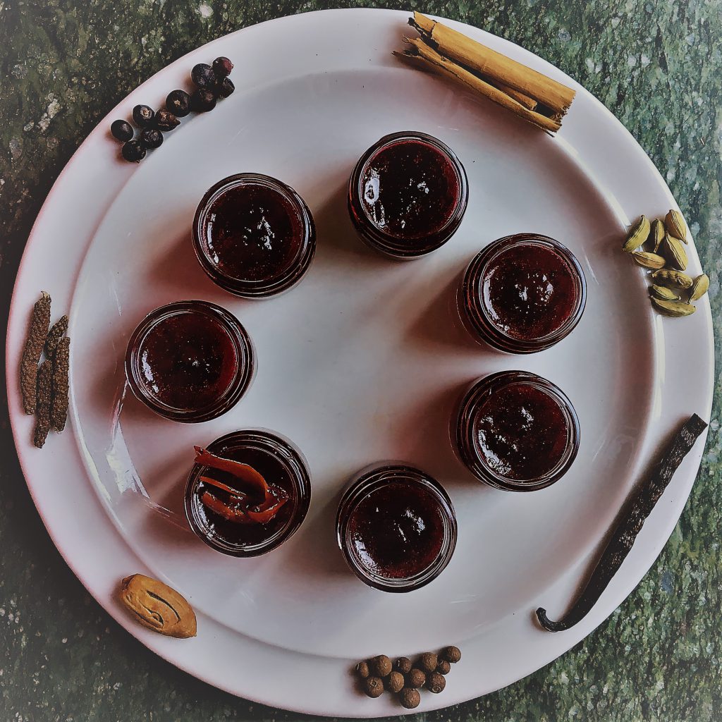 prunes jam with long pepper