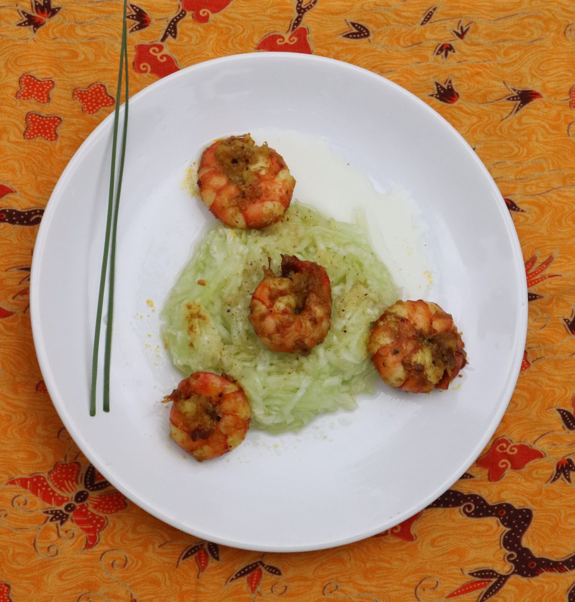 salad with prawns on Nasi Goreng