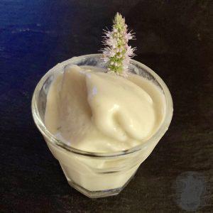 Ice cream with long red pepper