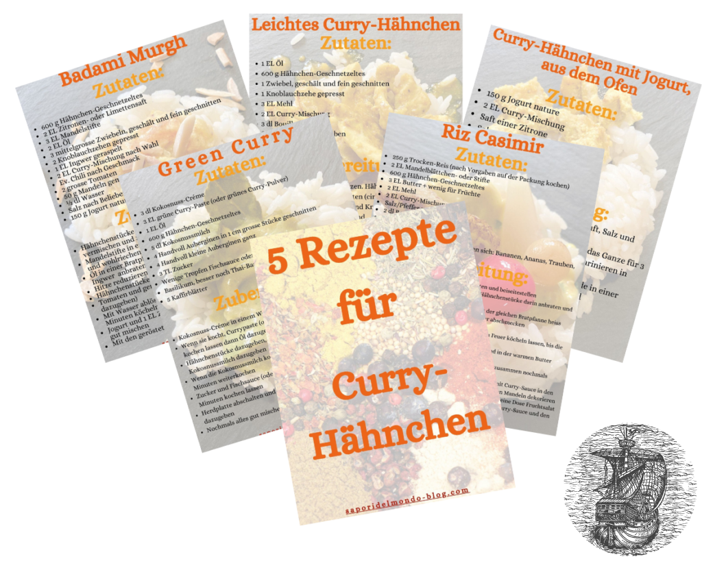 Mock-up für Curry-Rezepte